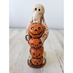 Wollet pumpkin ghost statue figurine shabby chic unique Halloween decor